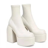 Breakj High-Tight Plus-Size Fashion Boots Women Autumn Coarse And Waterproof Table Frosted Skinny Leg