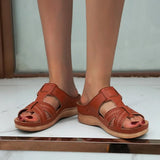 Sandals Women Summer Women Premium Orthopedic Open Toe Sandals Breathable Leather Casual Female Platform Retro