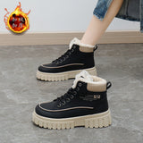 Breakj Boots Women's 2024 New Winter Versatile Add Velvet Add Thick Warm Martin Boots Short Leg Cotton Shoes Casual Shoes