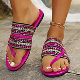 Women Sandals Bohemian Style Flats Slippers Summer Woman Open Toe Purple in Colour Beach Slides Flip Flops Ladies Shoes on