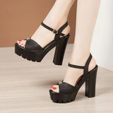 Super High Heel Sandals Women's 2023 Summer Thick Heels Waterproof Platform Muffin Thick Soles Non-Slip Model Cheongsam Walking