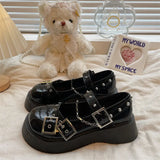Dark Lolita Shoes New Metal Punk Platform Shoes y2k Mary Jane Japanese Soft Girl JK High Heel Pumps College Girls Women's