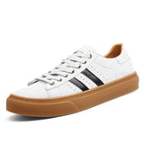 o'clock Autumn Men's Casual Genuine Leather Shoes Luxury Soft Anti-skid Breathable Sneakers Natural Skin Vulcanized