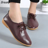 Shoes Women Shoes Flats Leather Shoes Female Fashion Casual Comfortable Women Shoes Solid Lace-up Summer Shoes