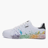 Flat Sneakers Lace up Colorful Graffiti Platform Female PU Flats Fashion Ladies Walking Vulcanized Shoes 2021 Spring