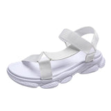 Thick-Soled Sandals Women's 2024 Summer Velcro Rainbow Shoes Women's Heels Beach