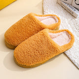 Indoor Fur Slippers for Home Floor Shoes Warm Plush Slippers Solid Color Autumn Women Slippers Shoes Soft
