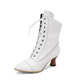 Breakj Middle Heel Plus Size Female Boots Autumn Winter Tie Martin Boots