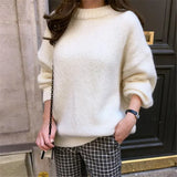Sweater Women 2021 Autumn Winter Solid O Neck Pullover Sweaters Korean Style Knitted Long Sleeve Jumpers Casual