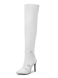 Women's Boots 2022 New Winter Belt Buckle High-heeled Boots Catwalk Nightclub Party Over-the-knee Boots 48 Large