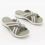 Cross Strap Slippers Platform Open Toe Mixed Color Wedges Female Sandals Summer Outdoor Beach Slipper Women Shoes