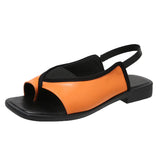 Breakj Sandals Women 2025 Summer New Large-Size Sandwich Toes Behind The Empty Fashion Thick Heel Low-Heeled Sandals