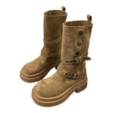 Breakj Xiang Style Retro British Style Maillard Boots Burst Martin Boots 2025 New Two Wear Detachable