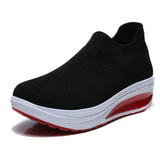 Summer Vulcanized Women Shoes Thick Sole Women Sneakers Light Weight Walking Leisure Sock Shoes Solid Color Footwear