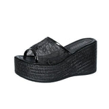 Breakj Bottom Slippers 2025 Summer New Pine Cake Thick Bottom Mesh Small Children Drag Large Size Leisure Cold