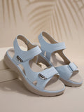 Breakj Women's Shoes Summer 2024 New Sandals Women's Sports Wind Slope And Light Velcro Large Size Slipper