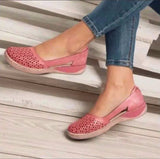 Breakj Summer Large-Size Casual Sandals Women's Slopes Hollow Pure Color Single Shoes Low-Heeled Sandals