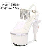 Women Shoes 2023 Luxury Brand Wedding Dress 2023 Bride Shoes Platform Sandals Super High Heels Transparent Heels Sexy