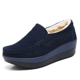Autumn Shoes Woman Platform Women Shoes Cow Suede Leather Flats Thick Sole Women's Loafers