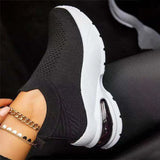 Sneakers Autumn 2021 Sock Shoes Slip On Knitted Breathable Ladies Running Shoes Casual Female Flats Vulcanized Plus