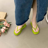 Breakj Summer New Women's Shoes Korean Version Of Flip-Flops Wear Wedge Sandals Women's Shoes