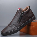 Casual Shoes Winter Warm Ankle Boots Fashion Man Snow Boots Outdoor Footwear Black Sneakers Men's Leather botas