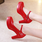 Model Cheongsam T Taiwan Waterproof Platform High Heels Thick Heels Large-Size Professional Work Shoes Show Single Shoe