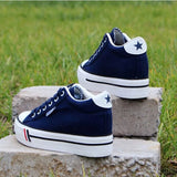 2023 New Women's Canvas Shoes Fashion Lace-Up Ladies Trainers Casual Sneakers Women High Heels Platform White