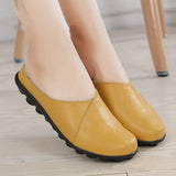 Summer Sneakers Slip On Flat Shoes Women's Casual Loafers Walking Shoes Female Outdoor PU Leather Soft Bottom