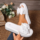 Breakj Summer New Thick-Soled Women's Sandals Women's Beach Shoes Large-Size Slippers To Learn Women's Bow Cool