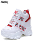 2023 Women High Top Sneakers Platform Basket Femme Chaussures Height Increase Tennis Sneaker White Women's Sport