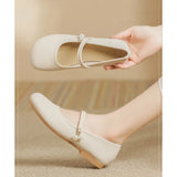 Shallow-Mouth Dress, Lovely Single Shoes, One-Word Buckle, Thick Heels, Fashion Anti-Skid Shoes In The Summer Of