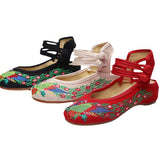 Breakj Style Embroidered Cloth Shoes And Sandals Women's Retro Dance Shoes Performance Dress With Women's