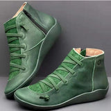 2019 Booties Woman Lace Ankle Boots Suede Stitching Boots Short Arch Support Comfortable Soft Bottom Female Boot Big Size