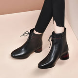 Boots 2023 Autumn And Winter New Style Red Heels Fashion Boots Round Head Lean Short Boots Two Kinds Of High-Heeled Women's