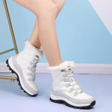 Winter Snow Boots 2021 Lace Up Casual Booties Women Non Slip Black Boots Women Warm Plush Ankle Boots Coturno
