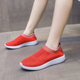 Breakj Hot Flying Weaving Lightweight Sports Casual Shoes Round Head Fashion Size 43 Women's Single