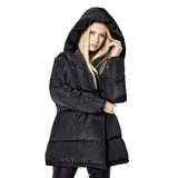 Winter Women Jackets 90% White Duck Down Parkas Loose Plus Size Hooded Coats Medium Long Warm Casual Pink Snow