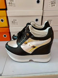 Breakj 2023 New Inner Heighten Small White Shoes Female Platform Korean Version Of Versatile Casual Shoes 12Cm Ultra High Heel Women's Singles
