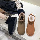 Size Snow Boots For Women In 2023 New Winter Pedal Women's Boots Retro Plus Velvet And Thick Short Cotton Boots For