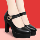 Thick-Heeled Cheongsam Catwalk High-Heeled Women's Thick-Soled Waterproof Platform Model Performance Shoes Working Women's