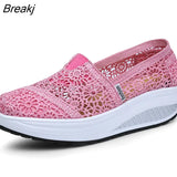 Fashion Women's Thick-soled Breathable Mesh Non-slip Sports Fitness Rocker Ladies Sneakers Walking Shake