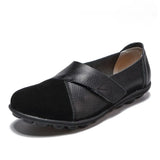 Women's Female Mother Woman Genuine Leather Soft Shoes Flats Loafers Mocassin Boat Hook Loop De Mujer Big Size 42 43