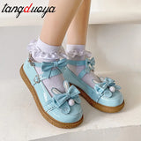 Kawaii Shoes Lolita Girls flats LoliShoes Cosplay Sweet tea party Mandarin duck shoes Cos Girl Cream Bubbles zapatos