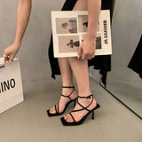 Summer Fairy Style 2024 New Diamond Serpentine Winding Temperament French Fine Heels Fashion High