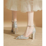 Breakj Shoes Women 2025 New Bridal Show Hedley Wedding Dress Two French Coarse Heel Not Tired Of Beautiful High Heels