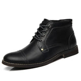 Retro Men's Leather Boots Spring Men Shoes British Casual Boot for Man Flats Ankle Boots Basic Men Western