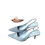 Breakj Small Fragrant Wind High Heel Sharp Sandals Women's 202 Summer New Back Empty Head Large-Size Single