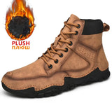 Men's Casual Boots Plush Warm Mens Ankle Boots High Quality Outdoor Men Boots Comfortable Motorcycle Boots Zapatos