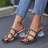 Breakj Rivet Sandals Women Wear 2025 New Coarse And Stylish Square Roman Cool Slippers